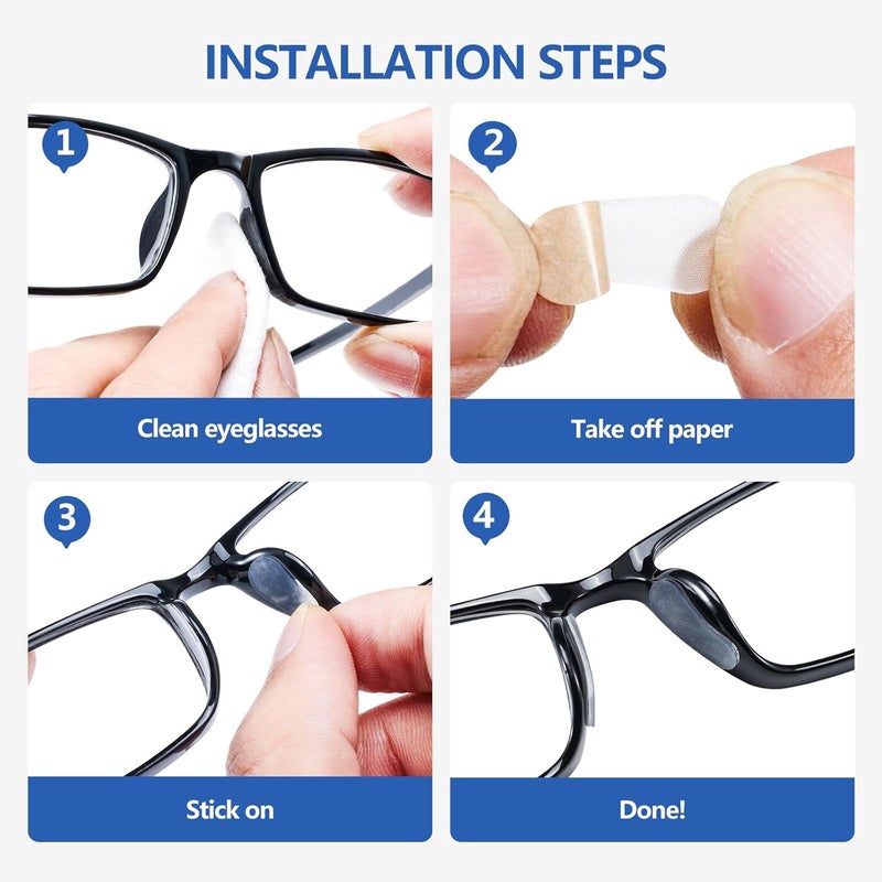 fusanwin Eyeglass Nose Pads 0.6mm Ultra-Thin, Thousands of Frog-Inspired Microstructured Fibers, Anti-Slip Soft Adhesive Glasses Nose Pads, Silicone Nose Pad for Glasses, Sunglasses (5 Black Pairs) - Image 5